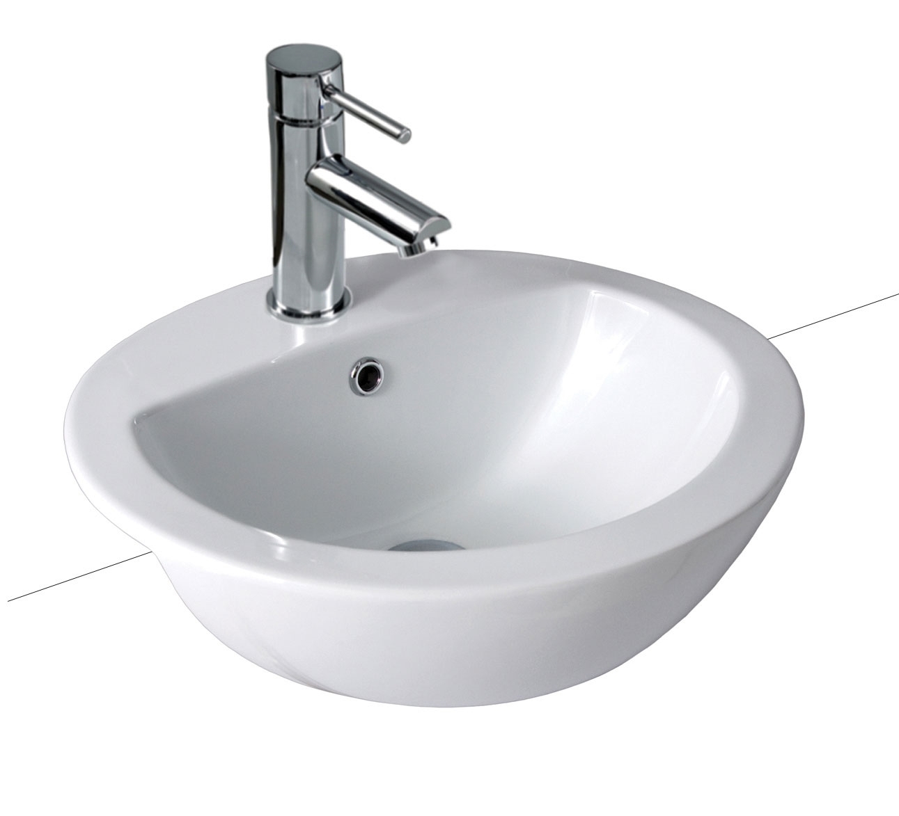 CHIOS 205 Semi Recessed Basin Oval 500mm CHIOS205